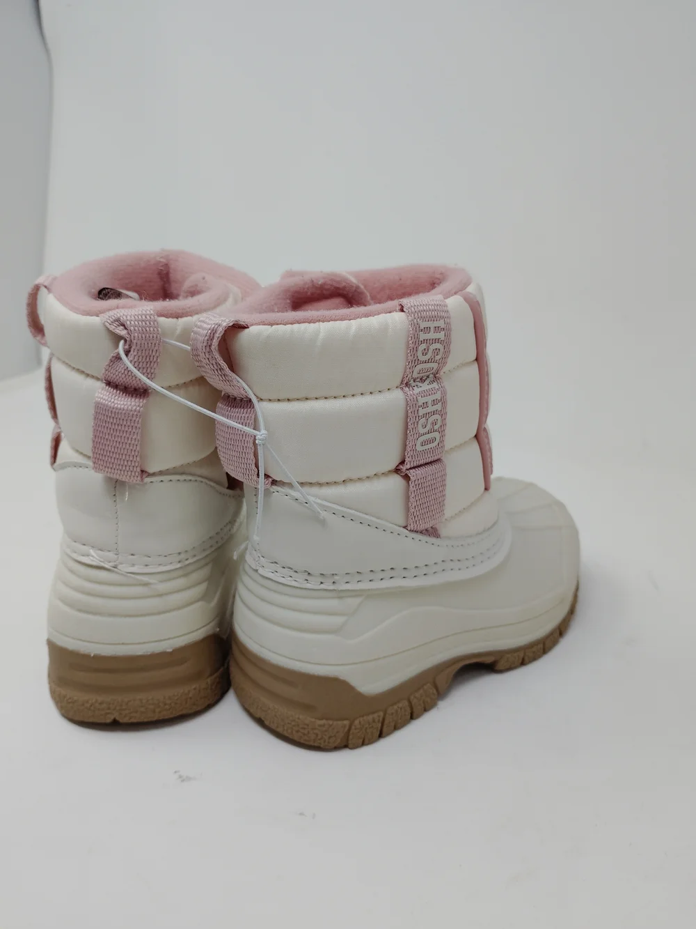OshKosh B'gosh White and Pink Kids Snow Boots Toddler 6M Faux Fur Lined